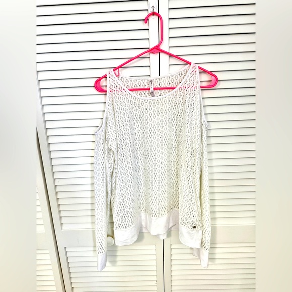 Fabletics White Open-Knit Women's Sweater Size XL - Picture 1 of 4